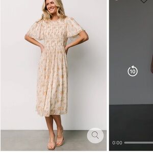 Baltic Born Bailey Smocked Midi Cream Floral Dress